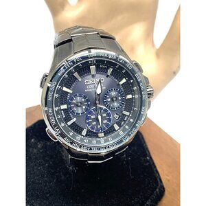 Seiko Men's Watch SSG021 Coutura Solar Radio Controlled Black Stainless Steel